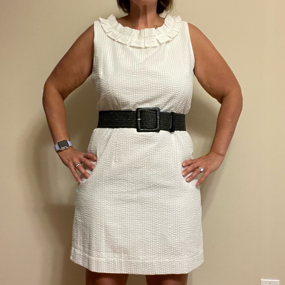 EUC White Seersucker Dress